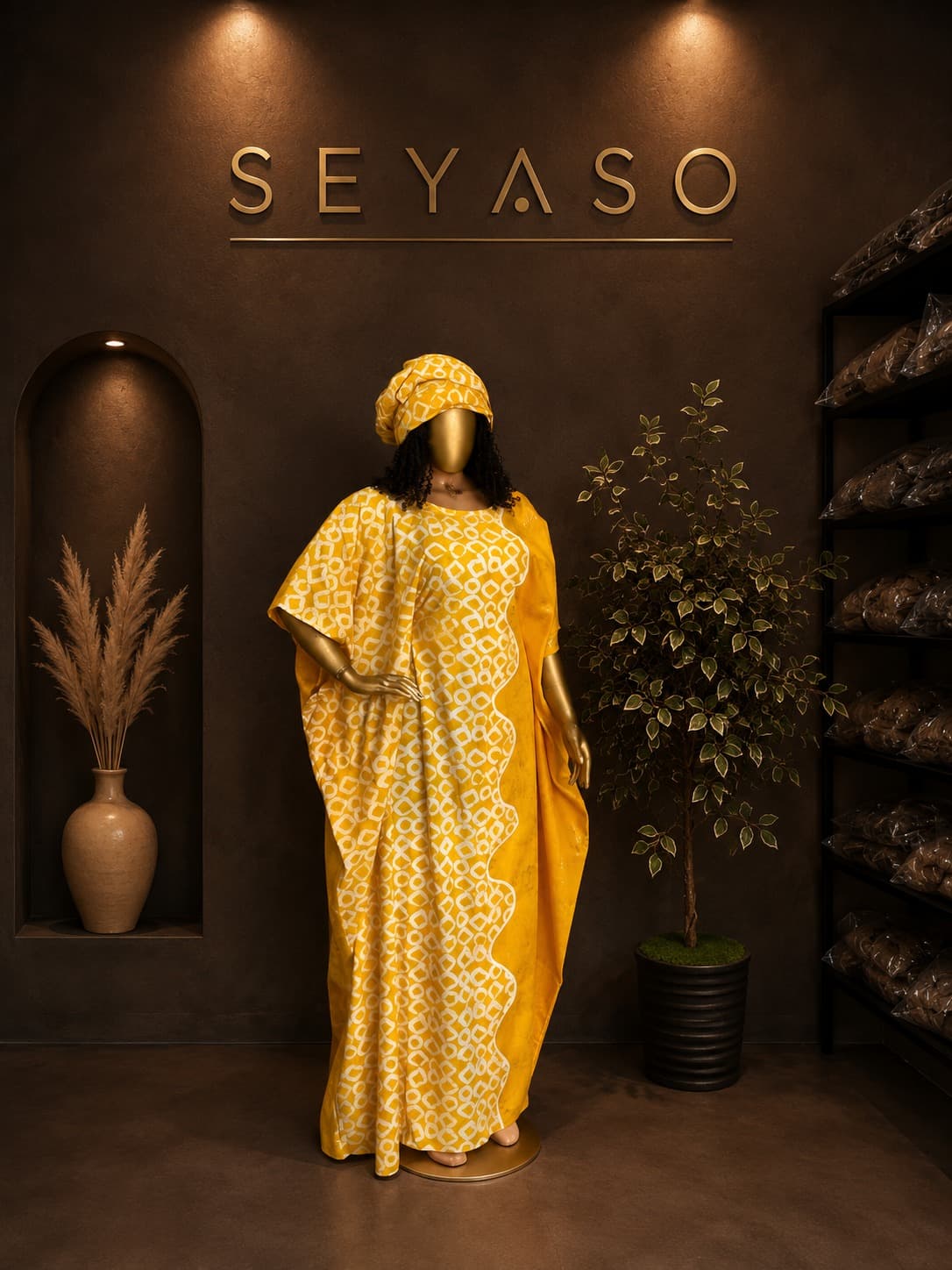 Grand Boubou Batik Jaune